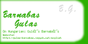 barnabas gulas business card